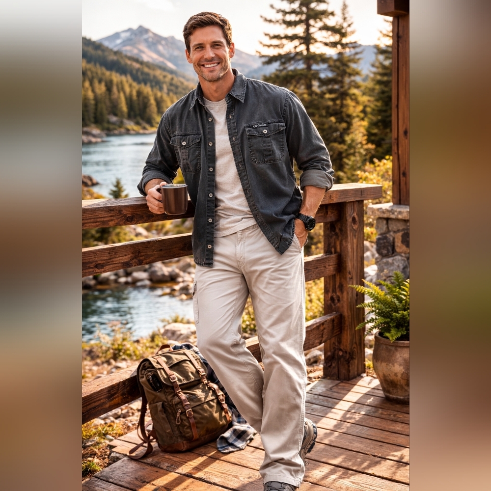 Columbia Men’s 100% Cotton Long Sleeve Button-Down Shirt | XXL | Excellent Condi